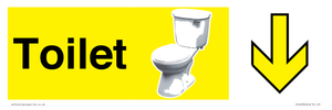 Toilet Sign Dementia Friendly Yellow Directional
